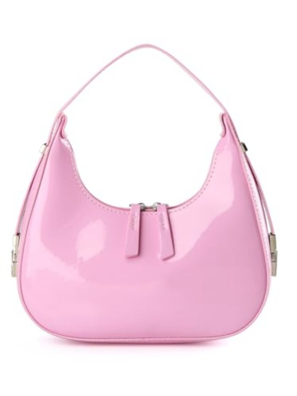 Moon Bag Women's Crescent Shoulder Bag Retro Handbags Top Handle Patent Leather